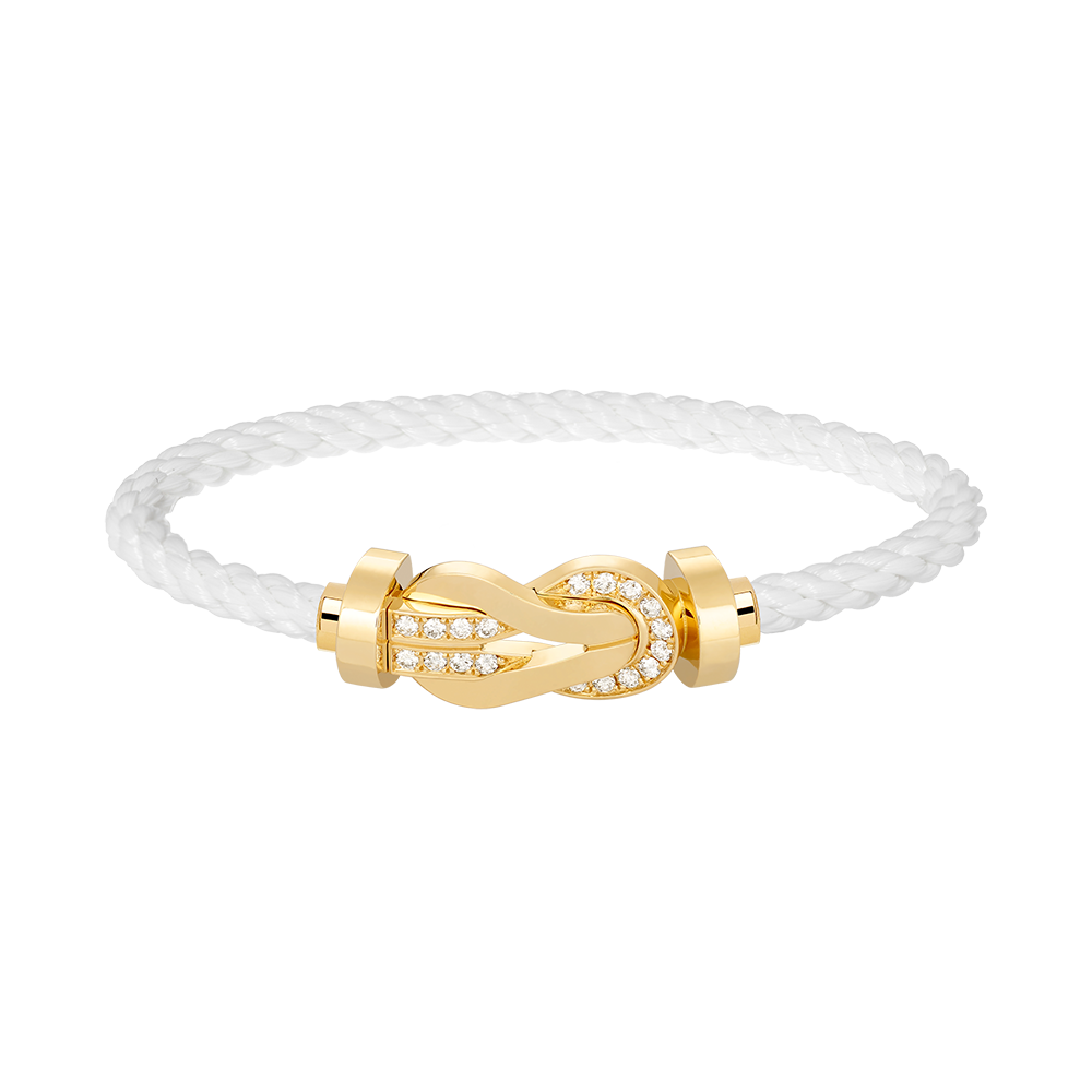 [Marins]CHANCE LARGE 8 FIGURE BUCKLE HALF DIAMOND BRACELET GOLD