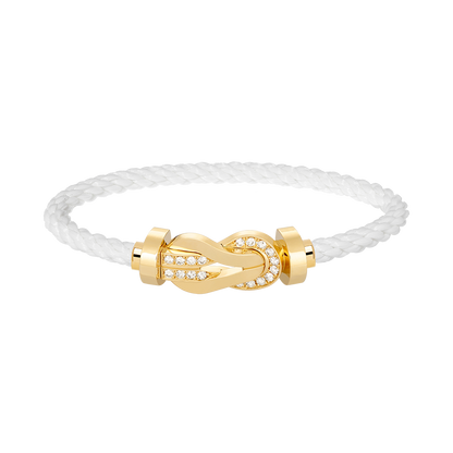 [Marins]CHANCE LARGE 8 FIGURE BUCKLE HALF DIAMOND BRACELET GOLD