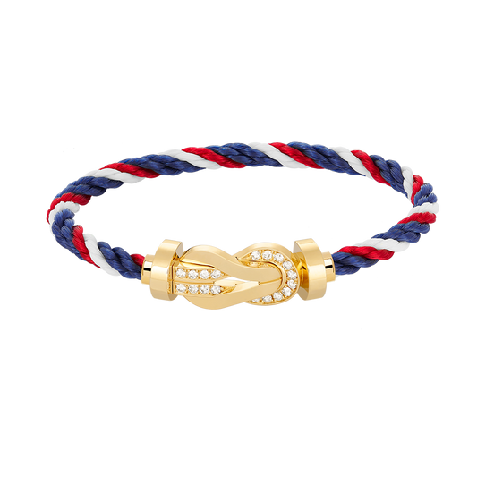 [Marins]CHANCE LARGE 8 FIGURE BUCKLE HALF DIAMOND BRACELET GOLD