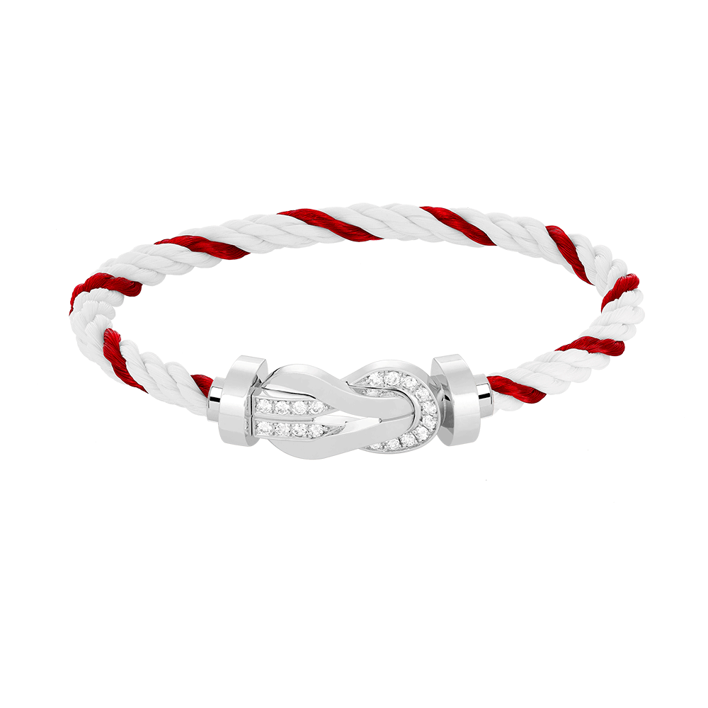 [Marins]CHANCE LARGE 8 FIGURE BUCKLE HALF DIAMOND BRACELET SILVER