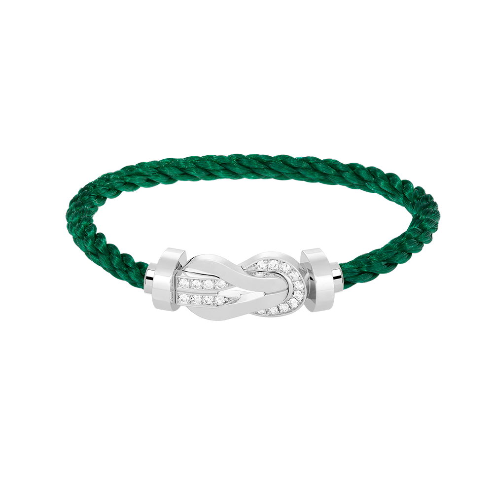 [Marins]CHANCE LARGE 8 FIGURE BUCKLE HALF DIAMOND BRACELET SILVER