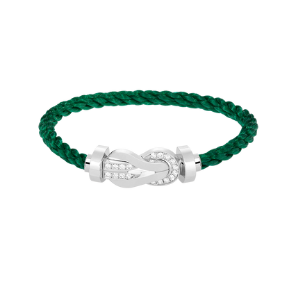 [Marins]CHANCE LARGE 8 FIGURE BUCKLE HALF DIAMOND BRACELET SILVER