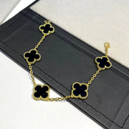 [Marins] CLOVER 5 MOTIF ONYXS BRACELET COLLECTION