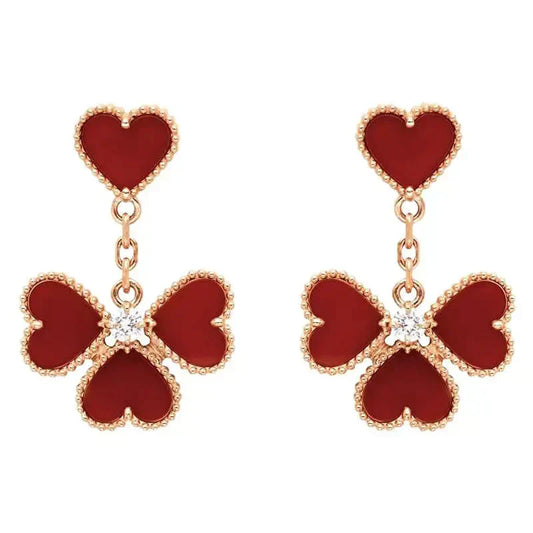 [Marins]SWEET CLOVER CARNELIAN EARRINGS