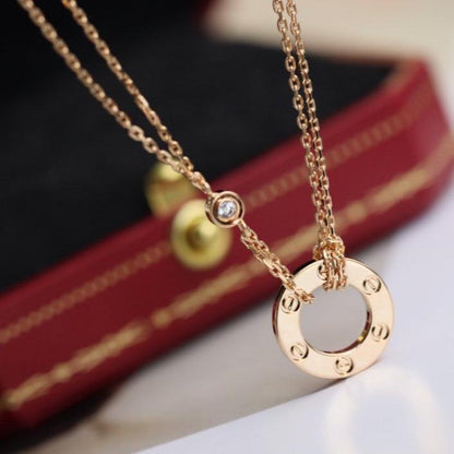 [Marins]LOVE NECKLACE ADJUSTABLE Marins GOLD 2 DIAMOND