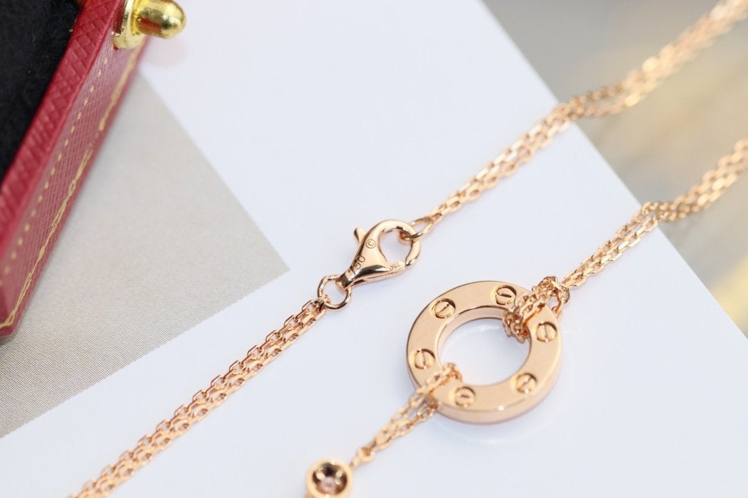[Marins]LOVE NECKLACE ADJUSTABLE Marins GOLD 2 DIAMOND