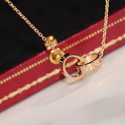 [Marins]LOVE NECKLACE PINK GOLD AND SILVER
