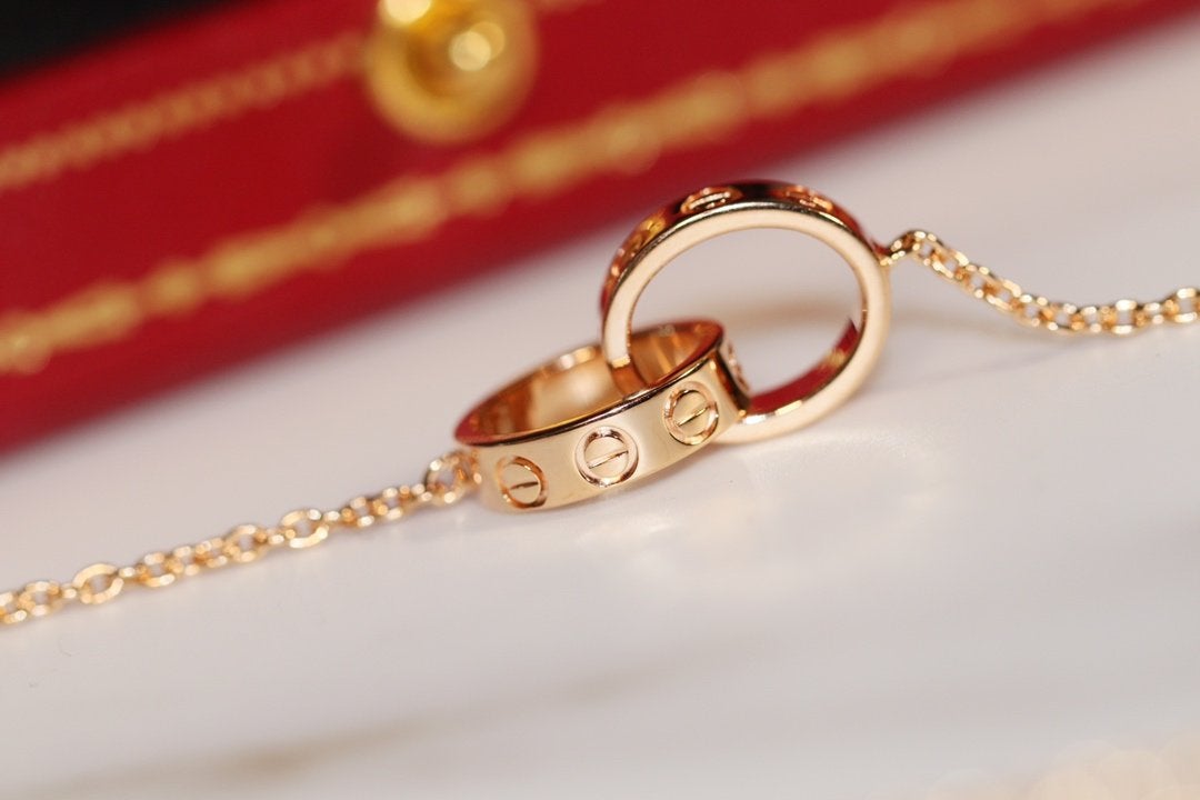 [Marins]LOVE NECKLACE PINK GOLD AND SILVER