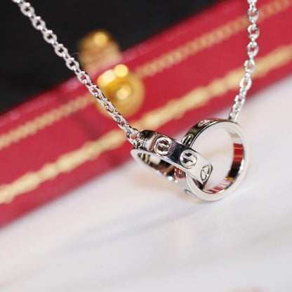[Marins]LOVE NECKLACE PINK GOLD AND SILVER