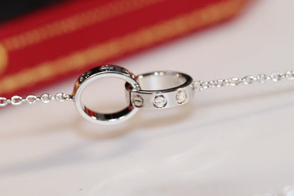 [Marins]LOVE NECKLACE PINK GOLD AND SILVER
