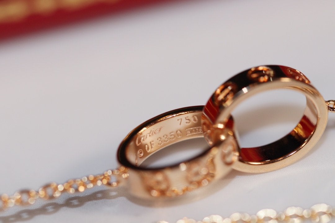 [Marins]LOVE NECKLACE PINK GOLD AND SILVER