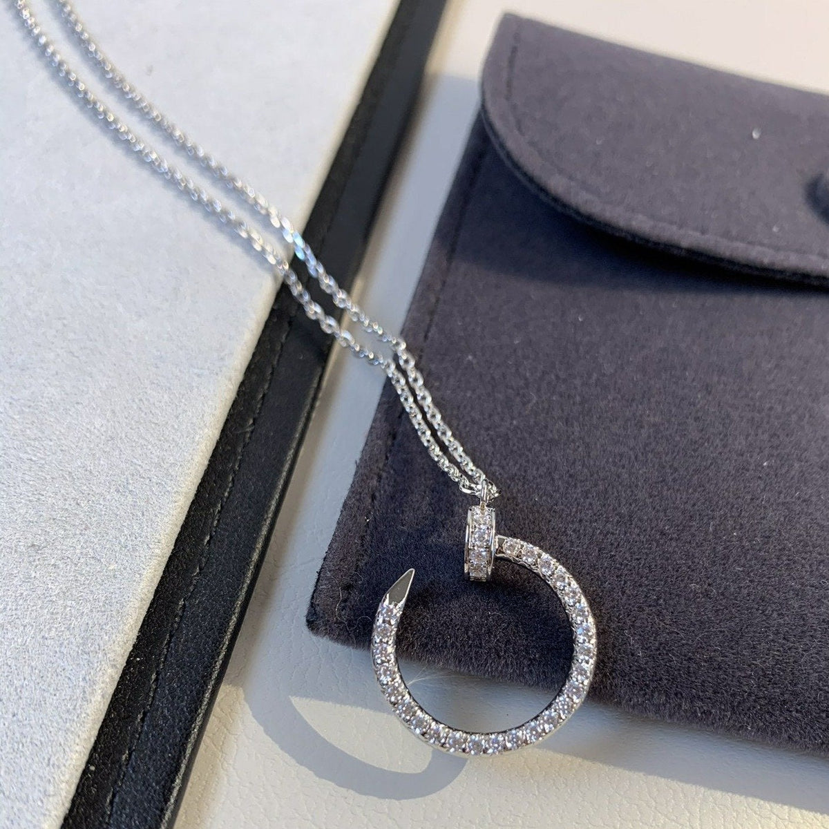 [Marins]JUSTE NECKLACE SILVER DIAMONDS