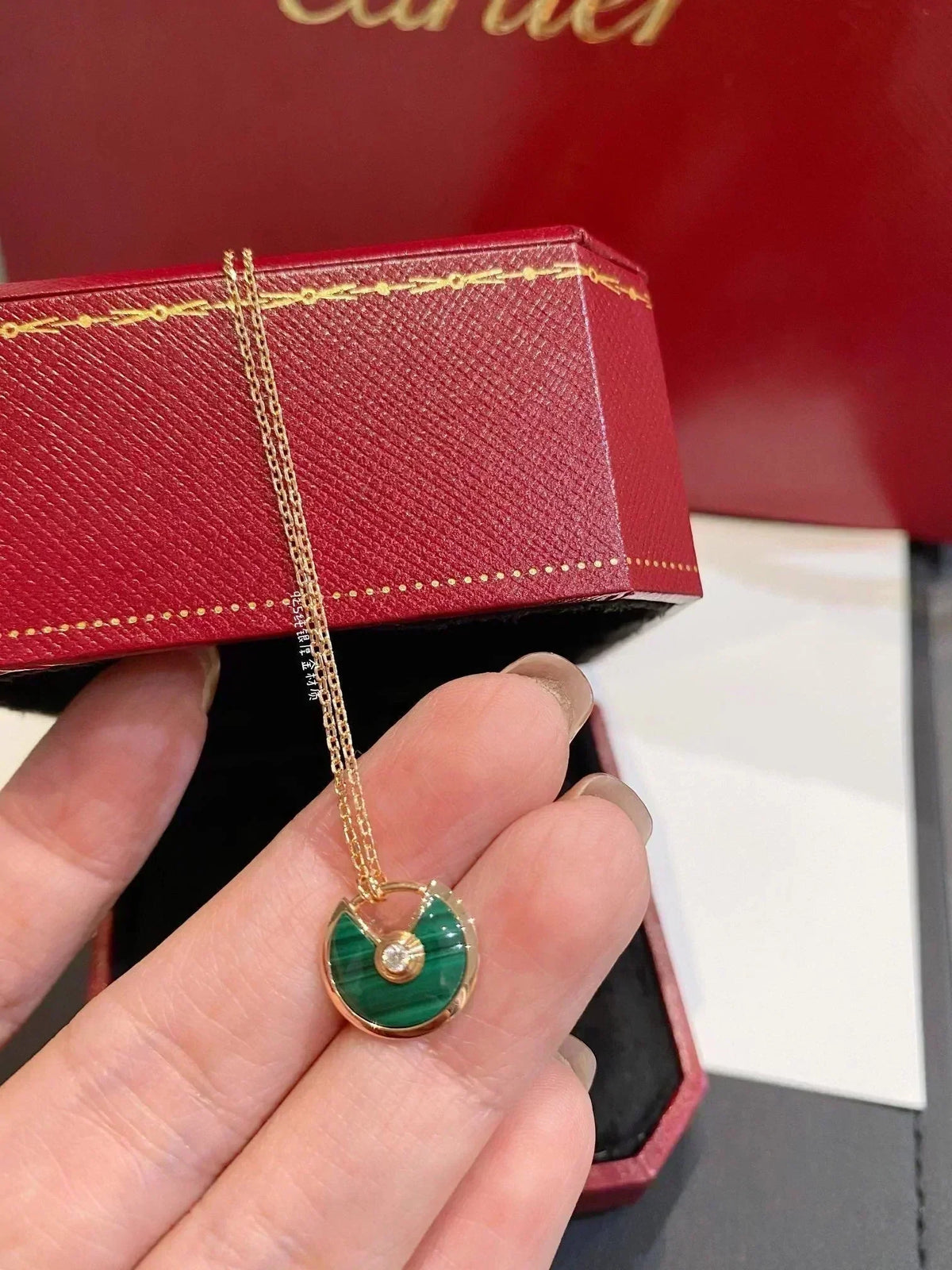 [Marins]AMULETTE Marins GOLD MALACHITE NECKLACE