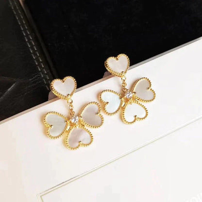 [Marins]CLOVER SWEET WHITE MOP EARRINGS