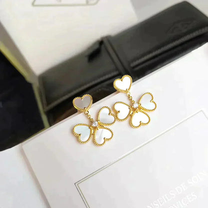 [Marins]CLOVER SWEET WHITE MOP EARRINGS