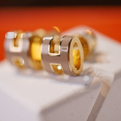 [Marins]MINI POP H GOLD EARRINGS GREY