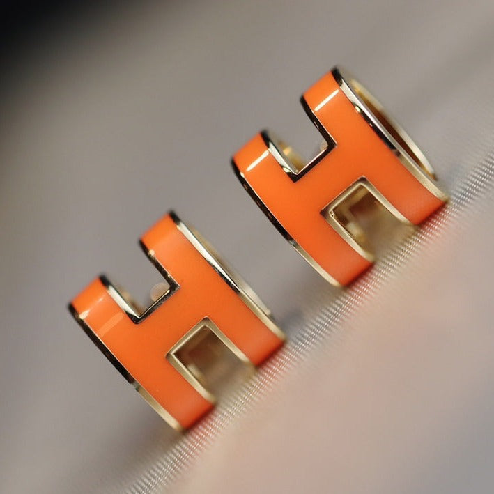 [Marins]MINI POP H EARRINGS ORANGE