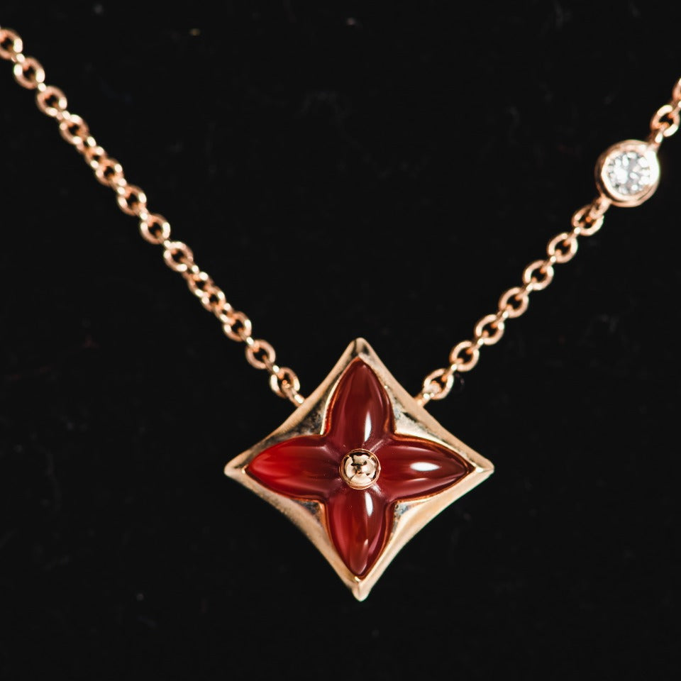 [Marins]STAR NECKLACE PINK GOLD 1 DIAMOND