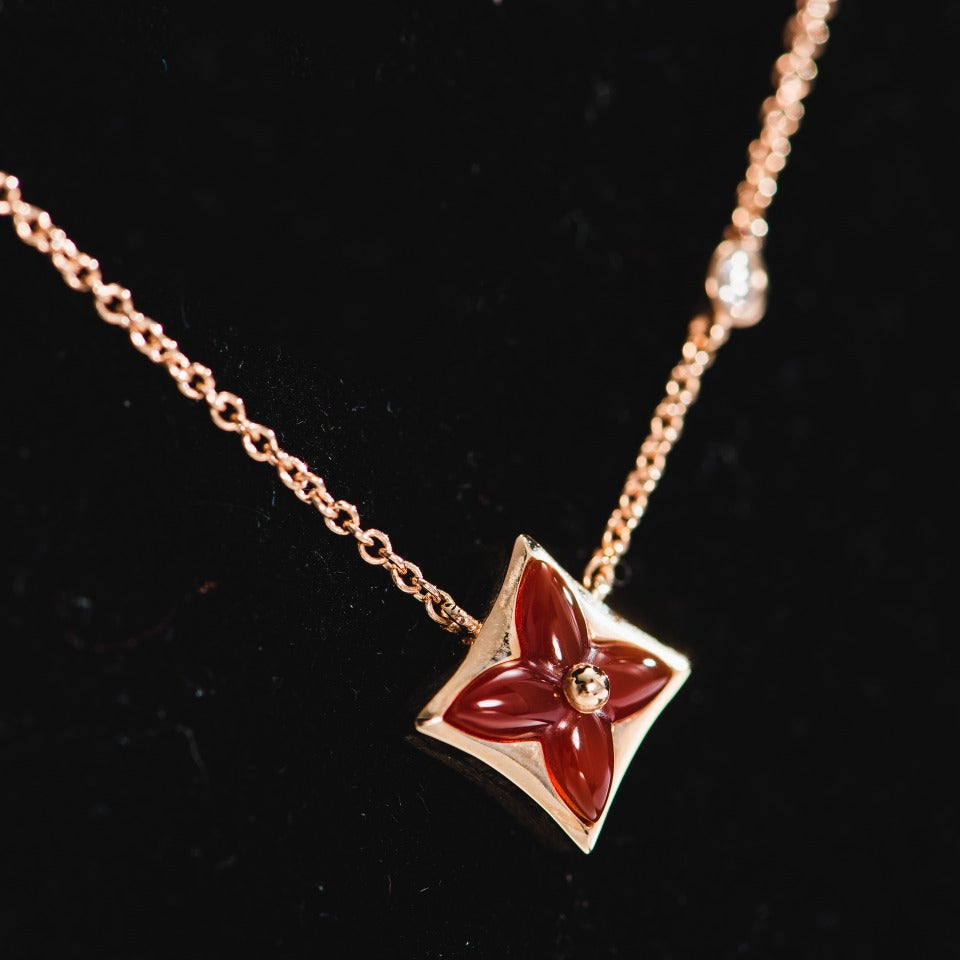 [Marins]STAR NECKLACE PINK GOLD 1 DIAMOND