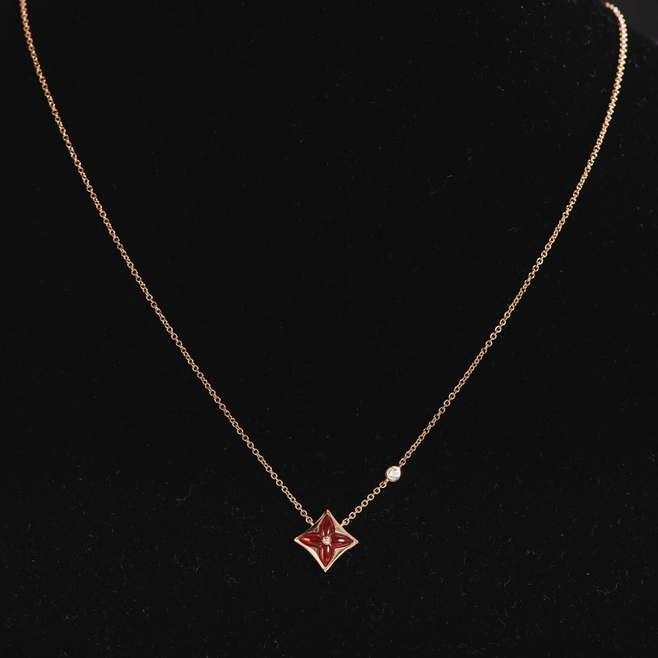 [Marins]STAR NECKLACE PINK GOLD 1 DIAMOND