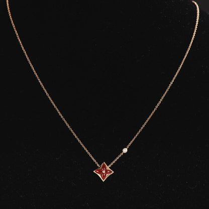 [Marins]STAR NECKLACE PINK GOLD 1 DIAMOND