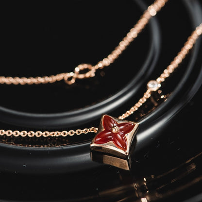 [Marins]STAR NECKLACE PINK GOLD 1 DIAMOND