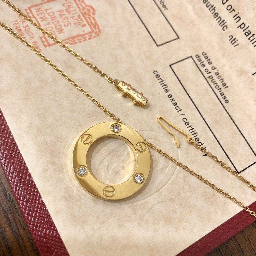 [Marins]LOVE NECKLACE 16MM 3 DIAMONDS