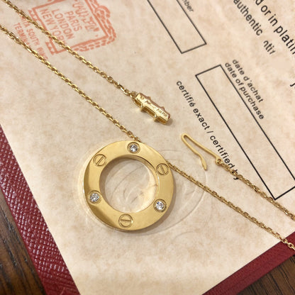 [Marins]LOVE NECKLACE 16MM 3 DIAMONDS