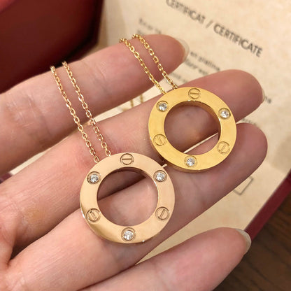 [Marins]LOVE NECKLACE 16MM 3 DIAMONDS
