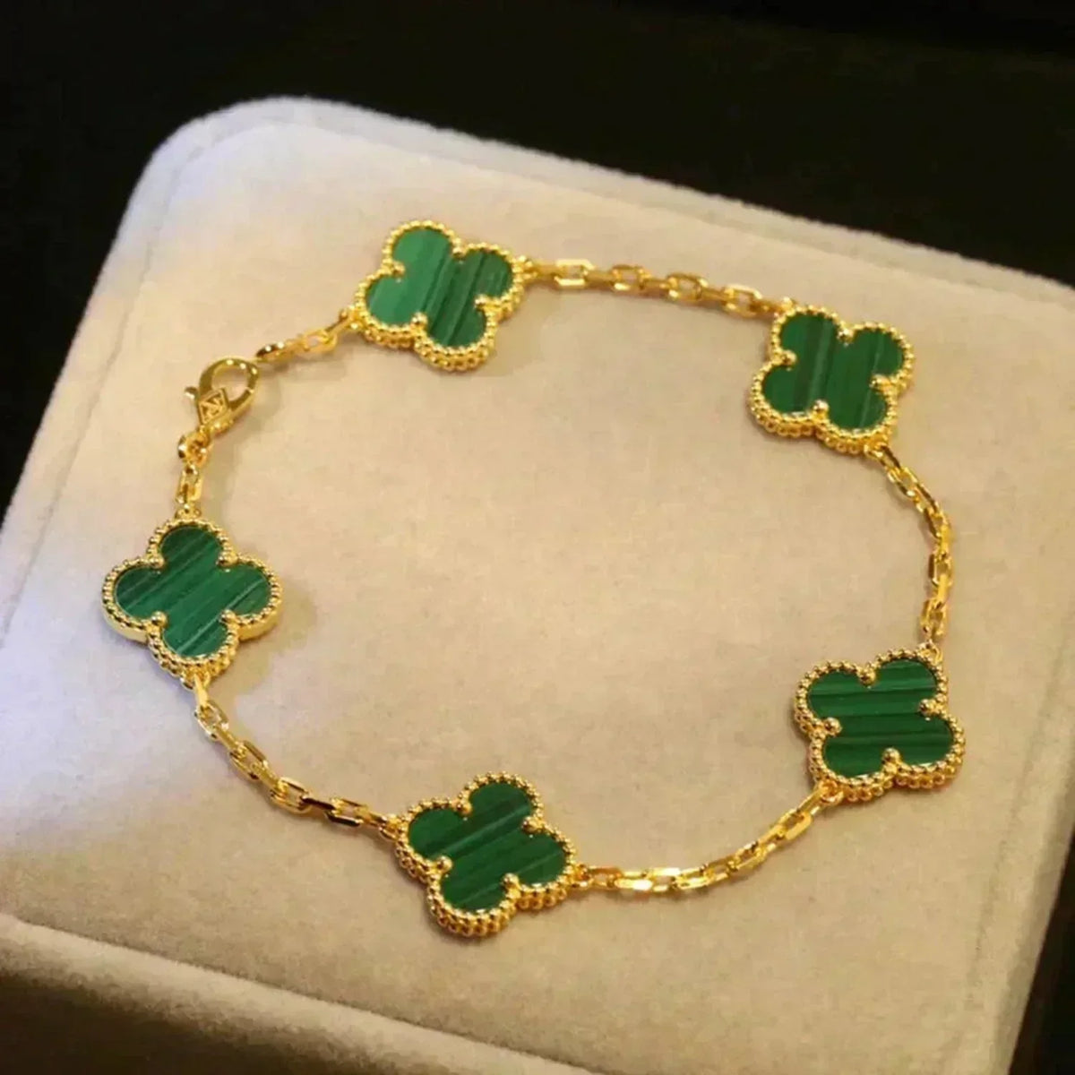 [Marins] CLOVER 5 MOTIF MALACHITE BRACELET COLLECTION