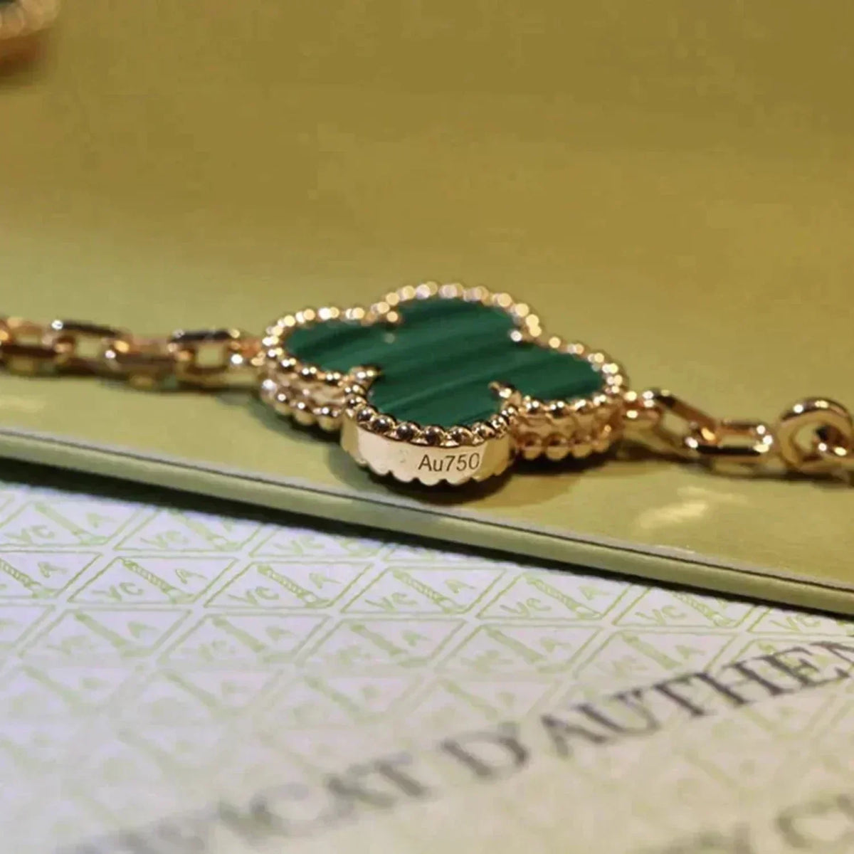 [Marins] CLOVER 5 MOTIF MALACHITE BRACELET COLLECTION