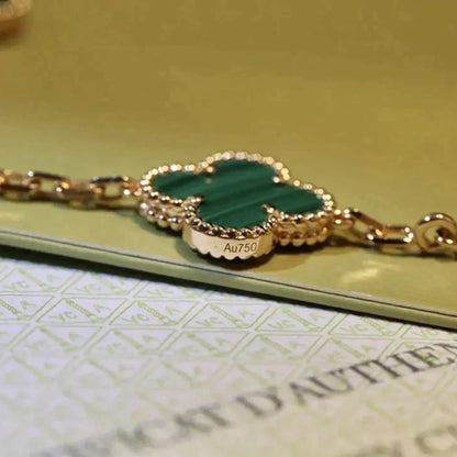 [Marins] CLOVER 5 MOTIF MALACHITE BRACELET COLLECTION