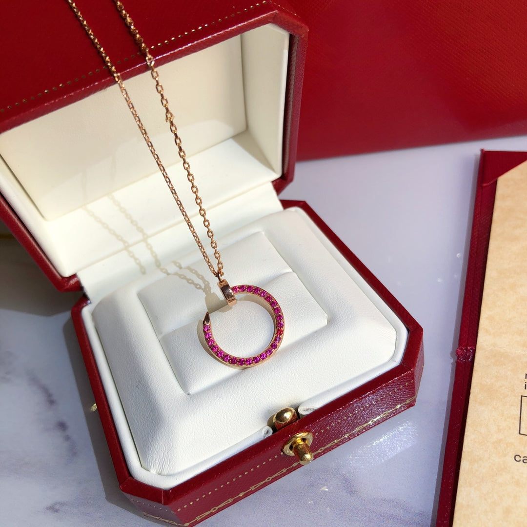 [Marins]JUSTE NECKLACE GOLD RED DIAMONDS