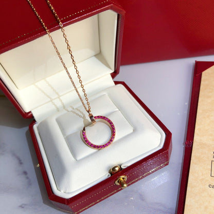 [Marins]JUSTE NECKLACE GOLD RED DIAMONDS