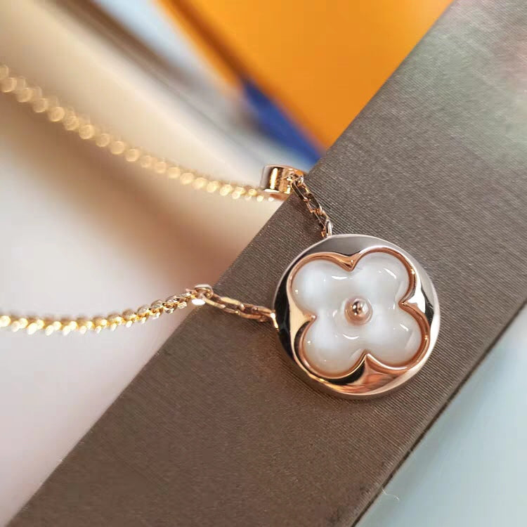 [Marins]SUN MOP GOLD 1 DIAMOND NECKLACE