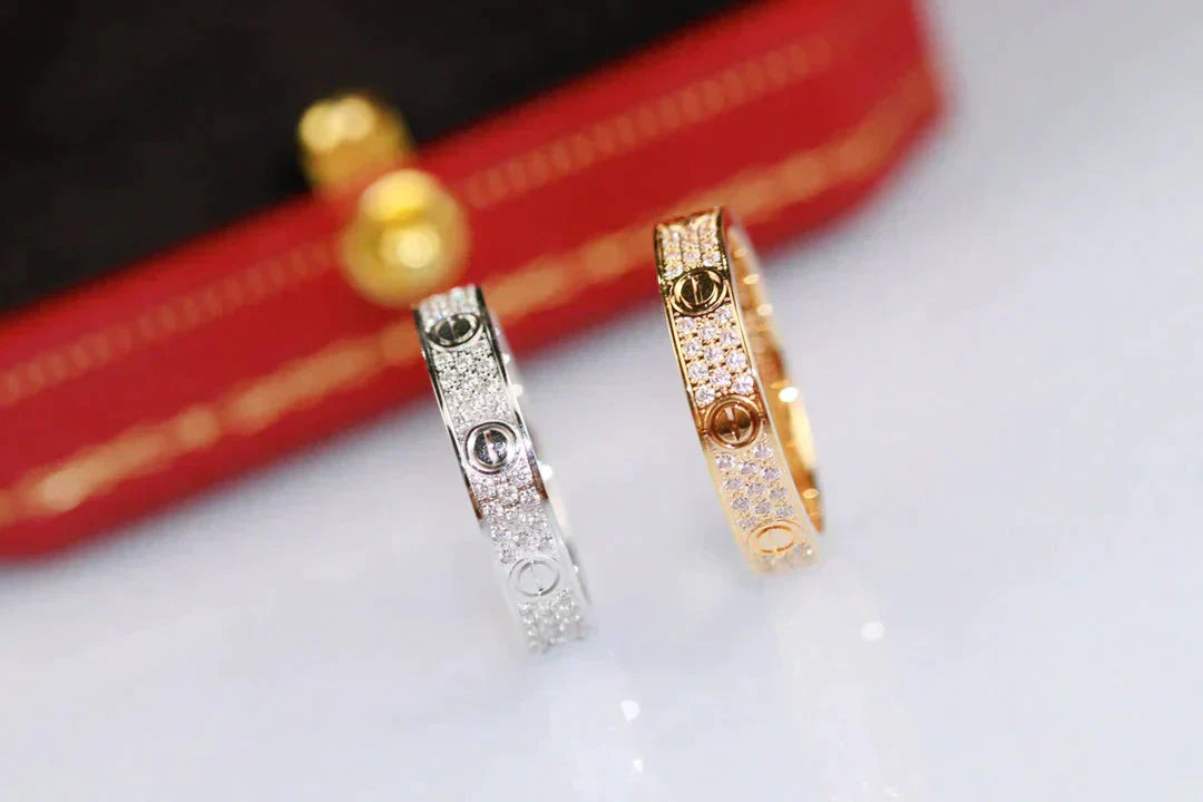 [Marins]LOVE RING 3.6MM DIAMOND PAVED