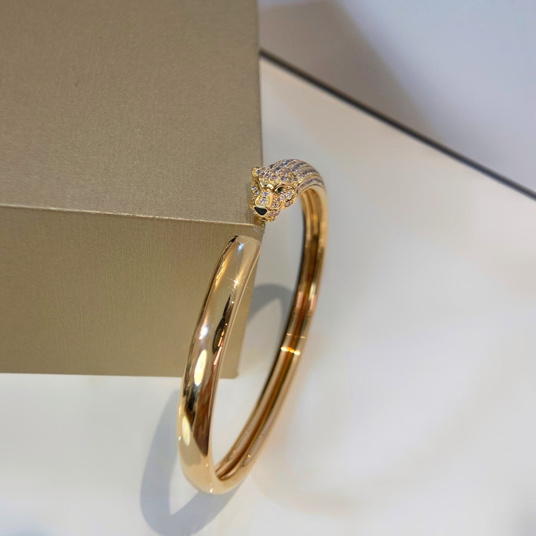 [Marins]PANTHERE GOLD DIAMOND OPEN BRACELET