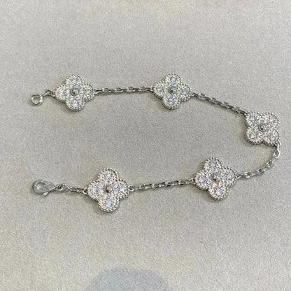 [Marins] CLOVER 5 MOTIF FULL DIAMOND BRACELET COLLECTION