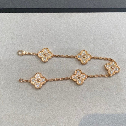 [Marins] CLOVER 5 MOTIF FULL DIAMOND BRACELET COLLECTION