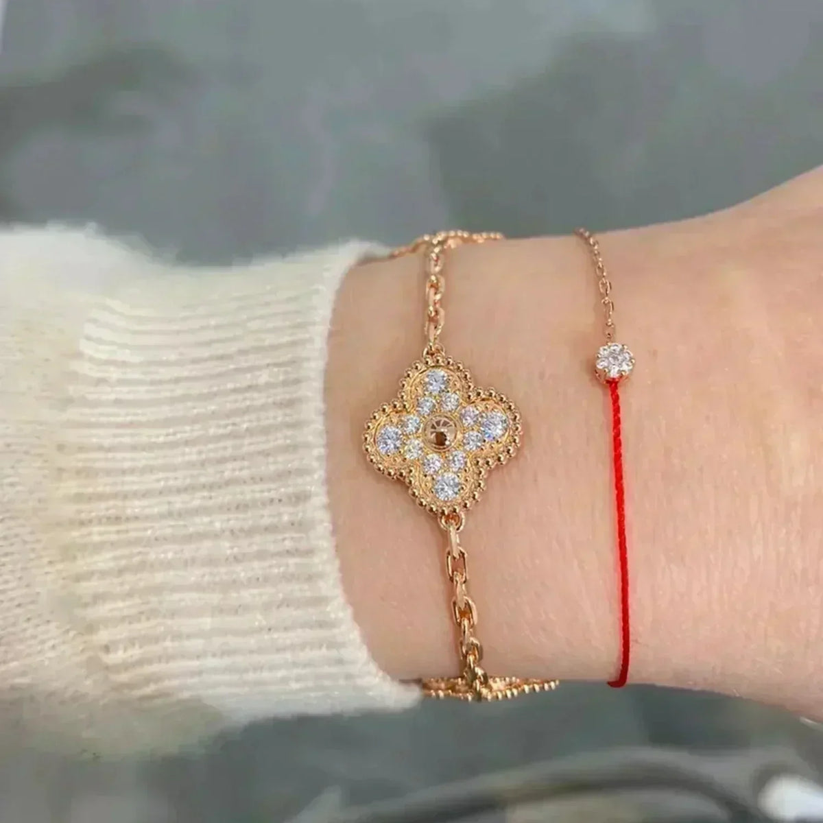[Marins] CLOVER 5 MOTIF FULL DIAMOND BRACELET COLLECTION