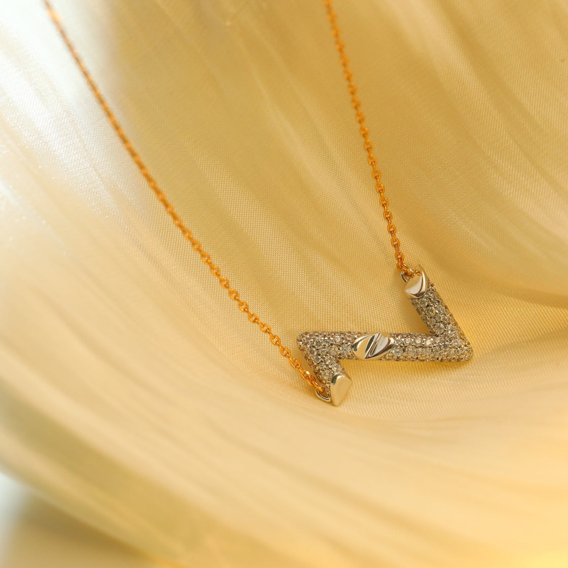 [Marins]VOLT SILVER DIAMOND PEDANT NECKLACE