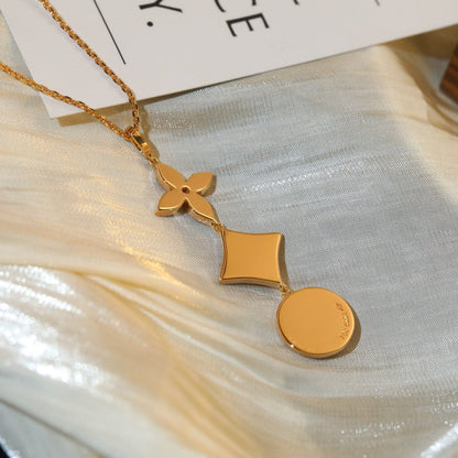 [Marins]STAR AND SUN DIAMOND PINK GOLD NECKLACE