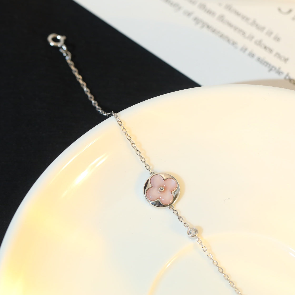 [Marins]SUN MOTIF PINK MOP SILVER BRACELET