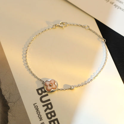 [Marins]SUN MOTIF PINK MOP SILVER BRACELET