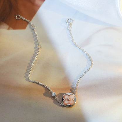 [Marins]SUN MOTIF PINK MOP SILVER BRACELET