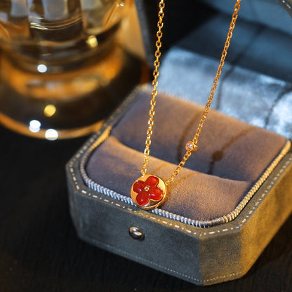 [Marins]SUN PEDANT PINK GOLD 1 DIAMOND NECKLACE