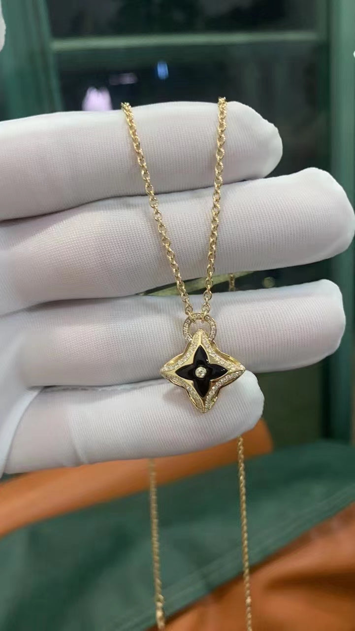 [Marins]STAR PEDANT PINK GOLD DIAMOND NECKLACE