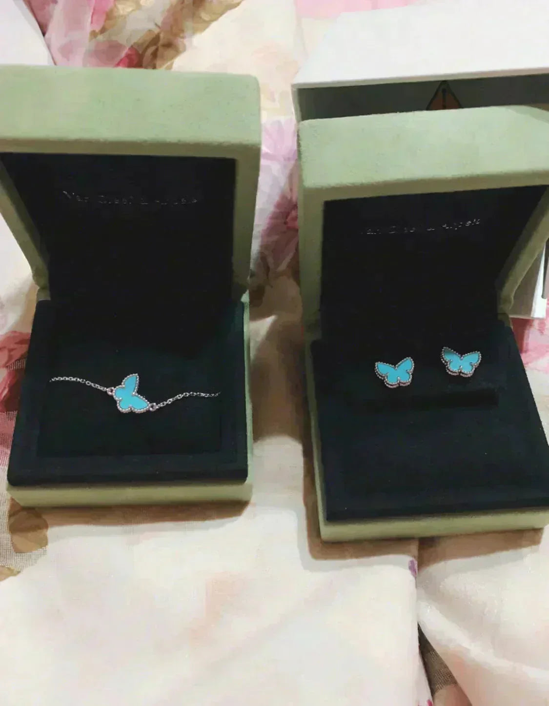 [Marins]BUTTERFLY TURQUOISE EARRINGS SILVER