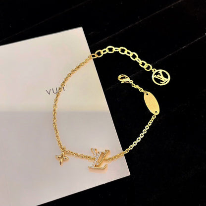 [Marins]LOGO STAR MOTIF GOLD BRACELET