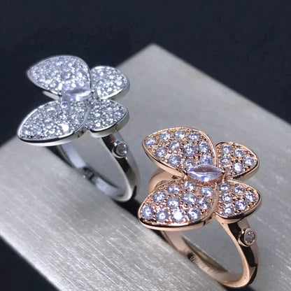 [Marins]BUTTERFLY PINK GOLD DIAMOND RING